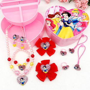 Juego de 9 joyas con caja rosa de Blancanieves