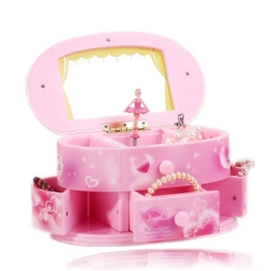 Caja de música rosa para niñas