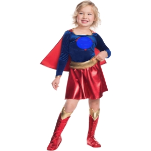 Disfraz de Super Hombre para niña con capa para niña a la moda