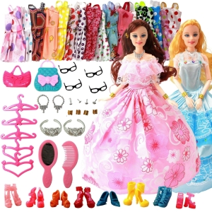 Juego de muñecas estilo Barbie para niñas, con accesorios de repuesto.