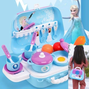 Utensilios de cocina Snow Queen para niñas en caja azul