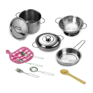 Completos mini utensilios de cocina de acero inoxidable para niñas