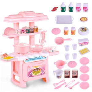 Muebles de comedor y utensilios de cocina para niñas