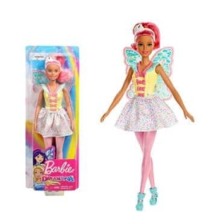 Muñeca Barbie hada para niñas con vestido blanco y botas azules