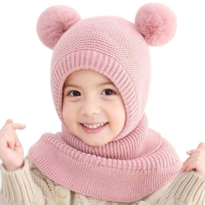 Pasamontañas de invierno a la moda para niñas de 2 a 6 años