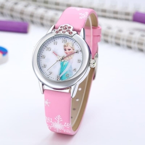 Reloj Elsa rosa de strass para niñas a la moda