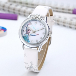 Reloj blanco Elsa Snow Queen para niñas a la moda