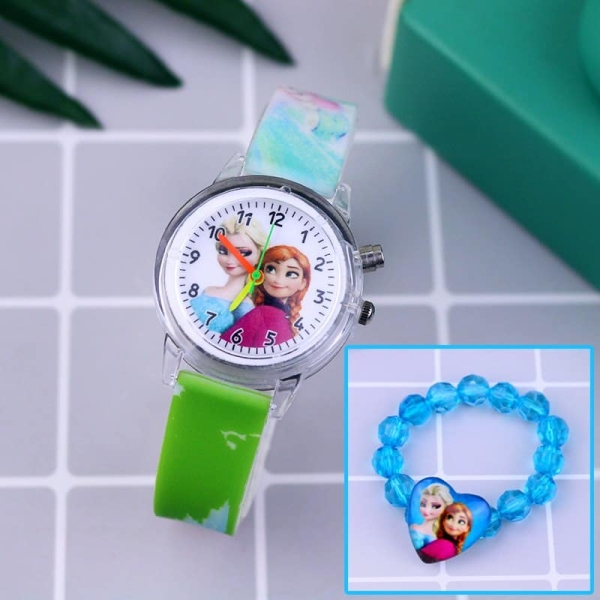 Reloj Frozen con pulsera para niñas reloj frozen con pulsera para ninas verde