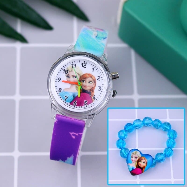 Reloj Frozen con pulsera para niñas reloj frozen con pulsera para ninas violeta
