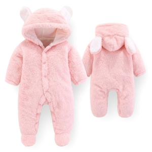 Mono rosa de moda con capucha para niñas