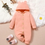 Pelele rosa de moda de manga larga para niñas de 3 a 18 meses