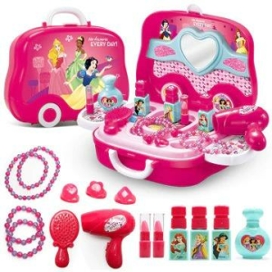 Estuche de maquillaje Minnie para niñas, con collar y pintalabios.