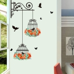 Vinilos decorativos de pájaros y flores para chicas a la moda en el hogar