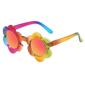 Gafas de sol florales arco iris para chicas a la moda