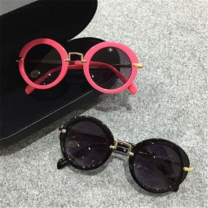 Gafas de sol con montura redonda rosa y negra para niñas