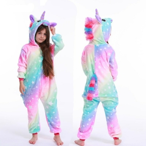 Pijama arco iris con motivo de unicornio para mujeres a la moda