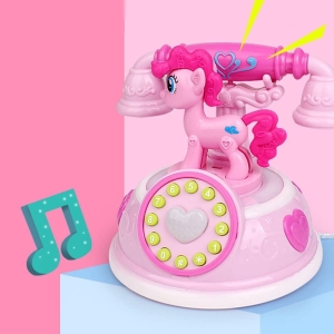 Teléfono de juguete musical rosa de moda para niñas