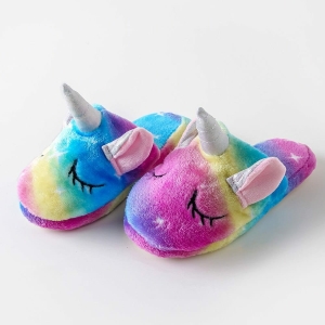Zapatillas de unicornio multicolor para niñas