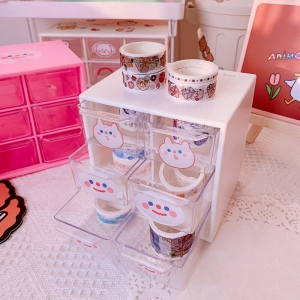Estantería con cajones para un dormitorio de niña a la moda