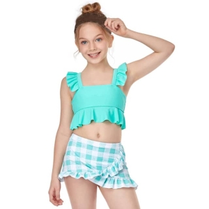 Traje de baño de dos piezas para niñas a la moda