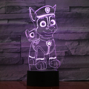 Chase Patrol 3D Lámpara LED para niñas en una casa