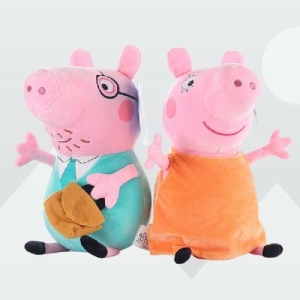 Set de 2 peluches Peppa Pig Mamá y Papá para niñas a la moda