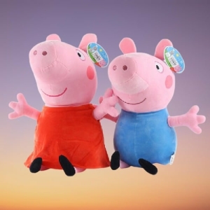 Set de 2 peluches Peppa Pig y George para niñas a la moda