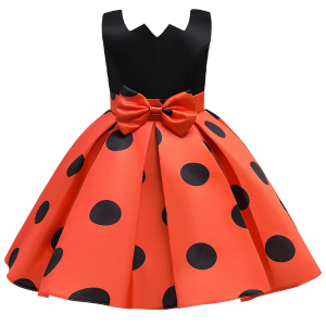 Vestido princesa rojo negro mariquita para niñas à la mode