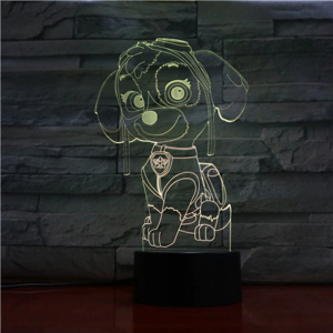 Lámpara LED 3D Stella Pat Patrouille para chicas a la moda en una casa