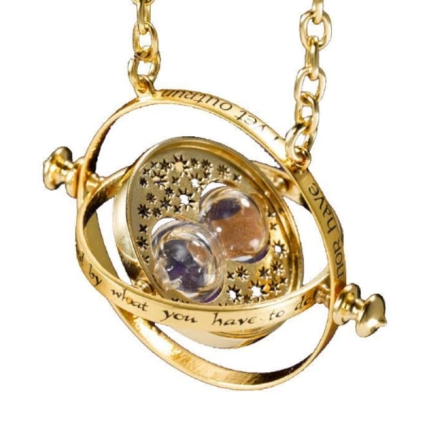 Collar colgante reloj de arena dorado Harry Potter