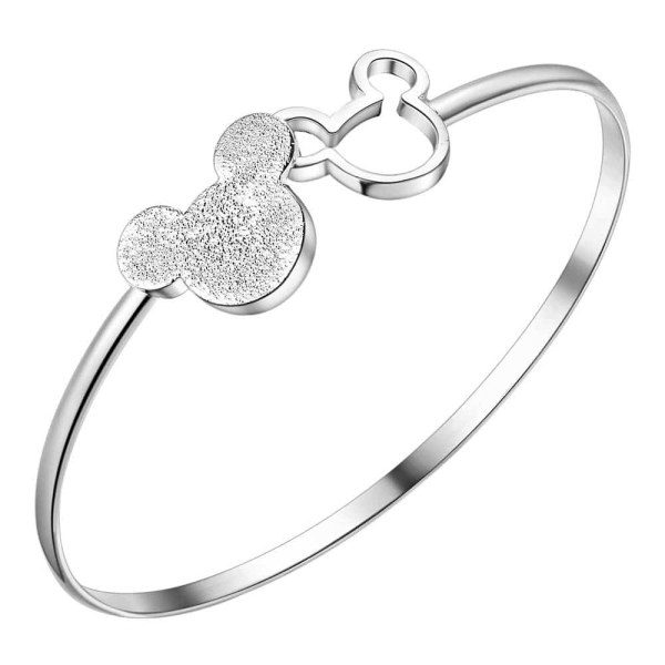 Pulsera ajustable de plata de Mickey Mouse para niñas