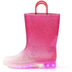 Botas de lluvia con luz LED para niñas, colores rosa, de buena calidad y a la moda