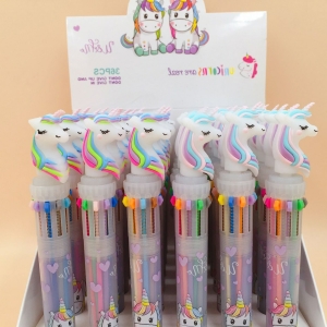 Biros de unicornio de 10 colores para niñas con caja