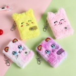 Cuaderno gato de peluche para niña colores de moda