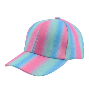 Gorra para niñas en degradado verde, azul y rosa