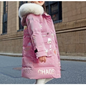 Chaqueta de invierno impermeable con capucha para niña
