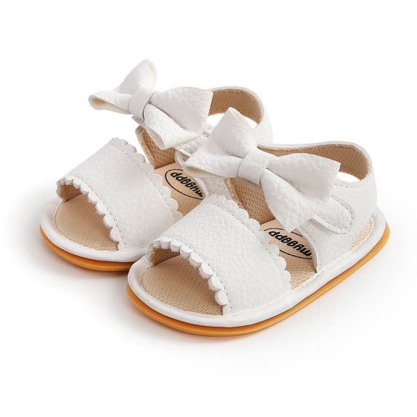 Zapatos de verano para bebé con pajarita sandale blanche