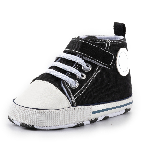 Converse negras de niña con velcro