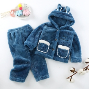 Conjunto de pijama de vellón con capucha y juguetes multicolor para niñas