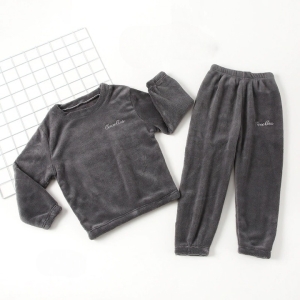 Conjunto de pijama de vellón grueso para niña en varios colores
