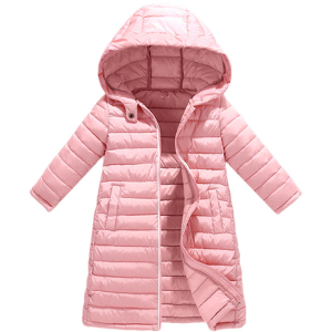 Chaqueta rosa con capucha para niña