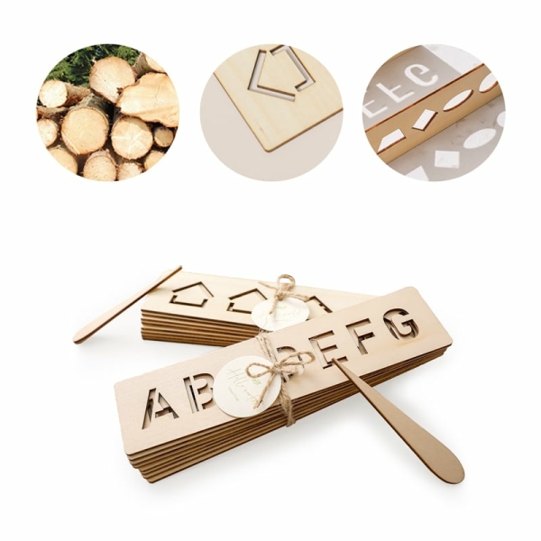 Tablas de madera para practicar la escritura