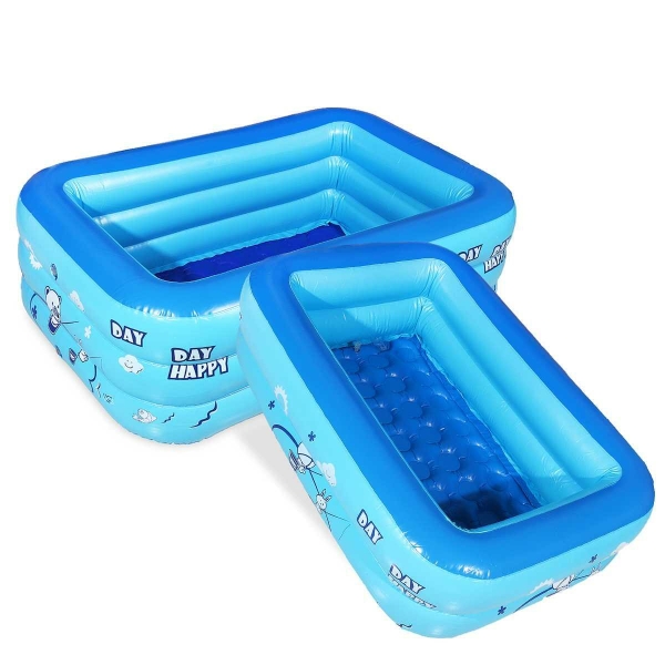Piscina infantil hinchable rectangular, azul