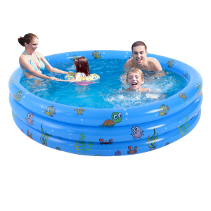 Piscina infantil hinchable azul con baño familiar
