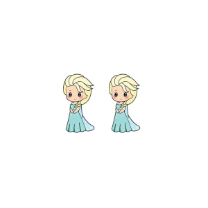 Pendientes con la princesa Elsa sobre fondo blanco