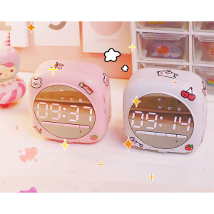 Radio reloj inalámbrico con pegatinas para niñas con fondo de escritorio