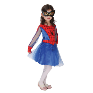 Disfraz de Spiderman para niñas con fondo um blanco