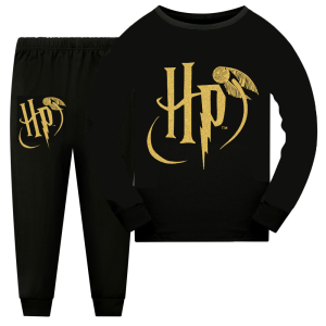 Pijama negro de Harry Potter con pantalón y camiseta de manga larga