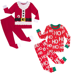 2 modelos de pijama rojo de Papá Noel para niña